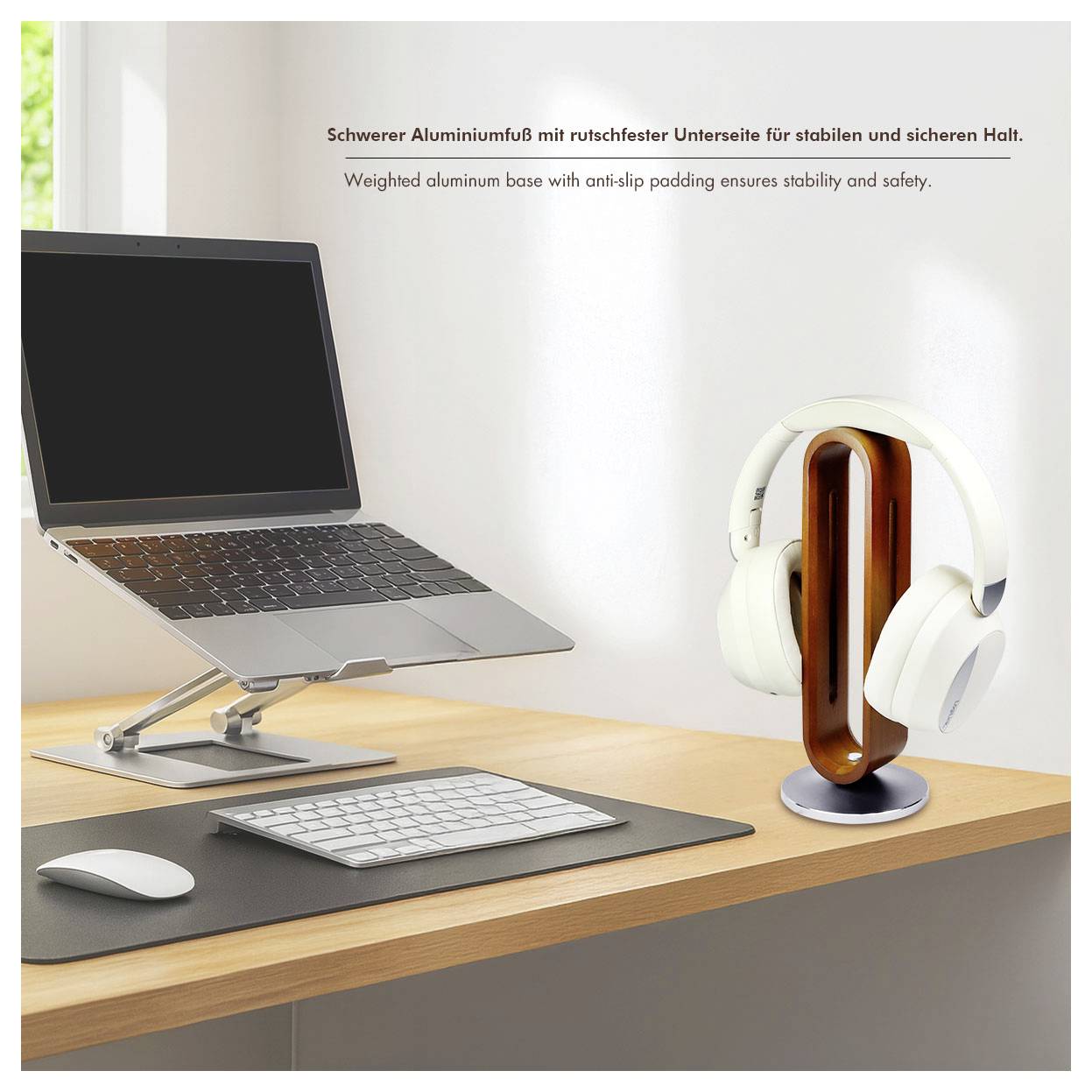 Підставка для навушників LogiLink AA0193 коричнева, срібляста