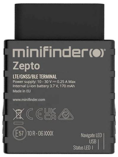 MiniFinder Zepto GPS трекер стеження за автомобілем, Live tracking чорний 1 шт.