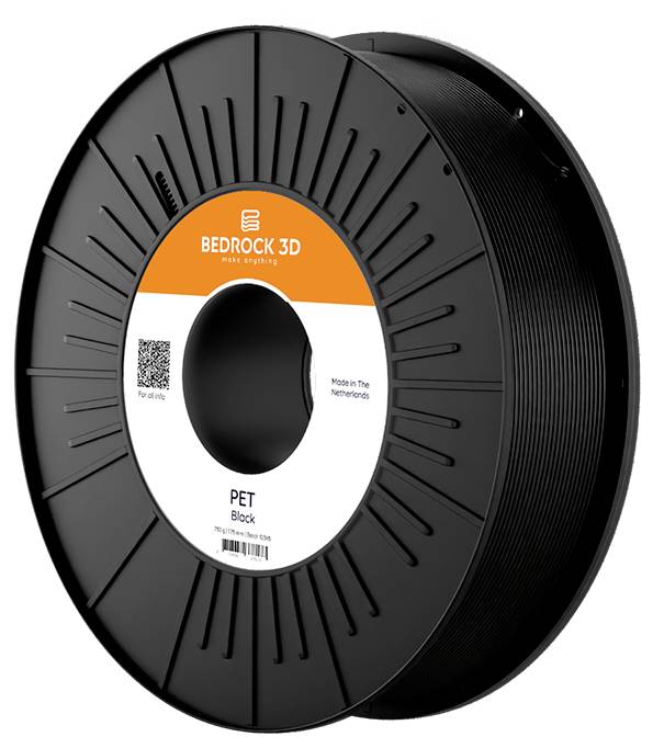 BEDROCK 3D Pet-0302b850 PET Black 2.85 мм 8.500 г Нитка для 3D принтерів PET 2.85 мм 8500 г чорна 1 шт.