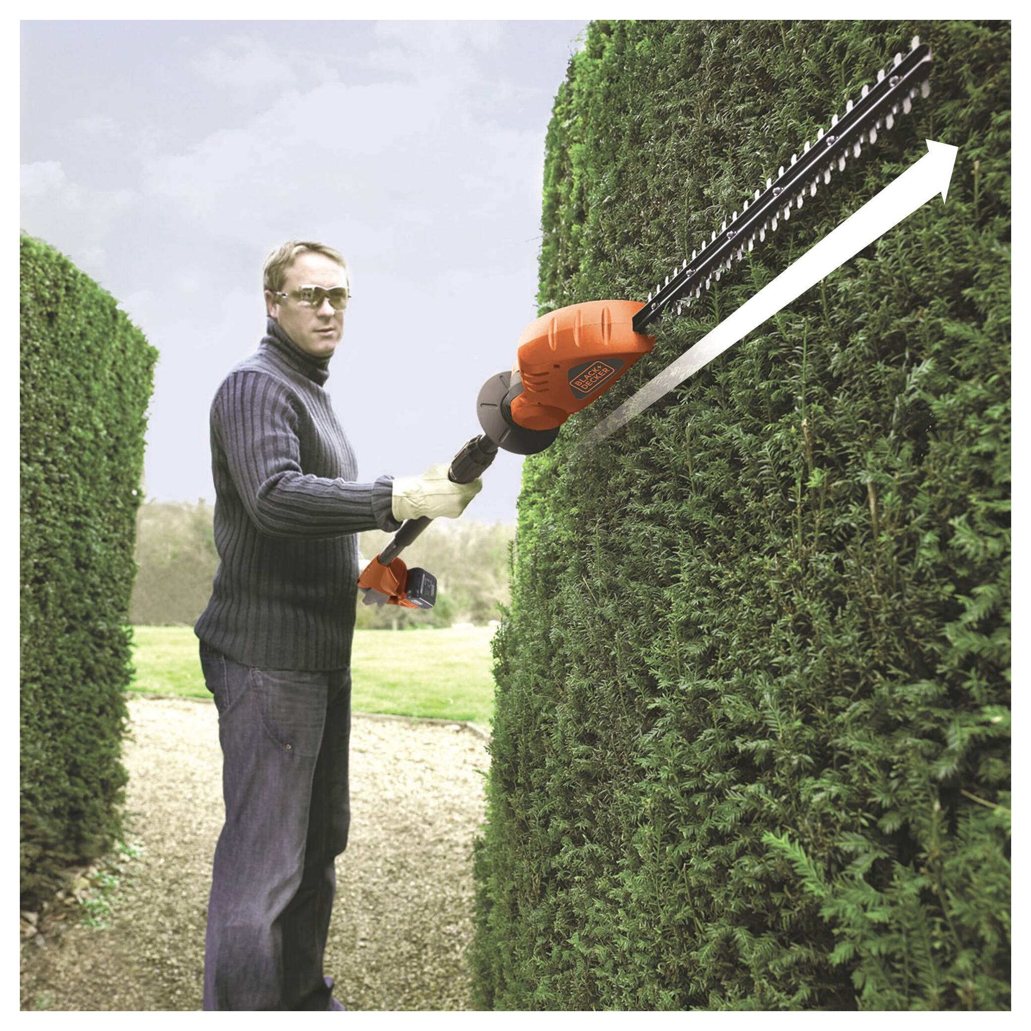 Акумуляторний тример для живоплоту Black & Decker з акумулятором, зарядним пристроєм 18V Li-Ion 430 мм