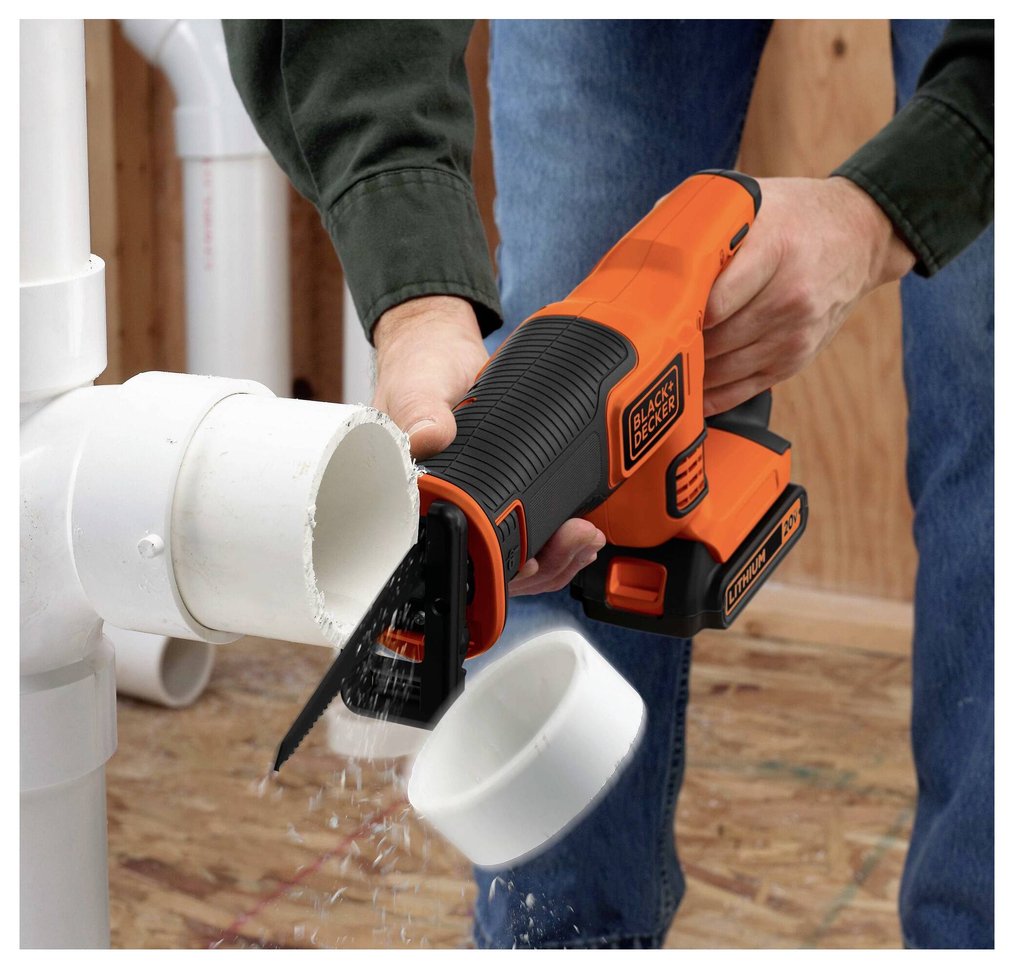 Акумуляторна шабельна пилка Black & Decker neu BDCR18-QW з акумулятором, зарядним пристроєм 18 В 1,5 Аг