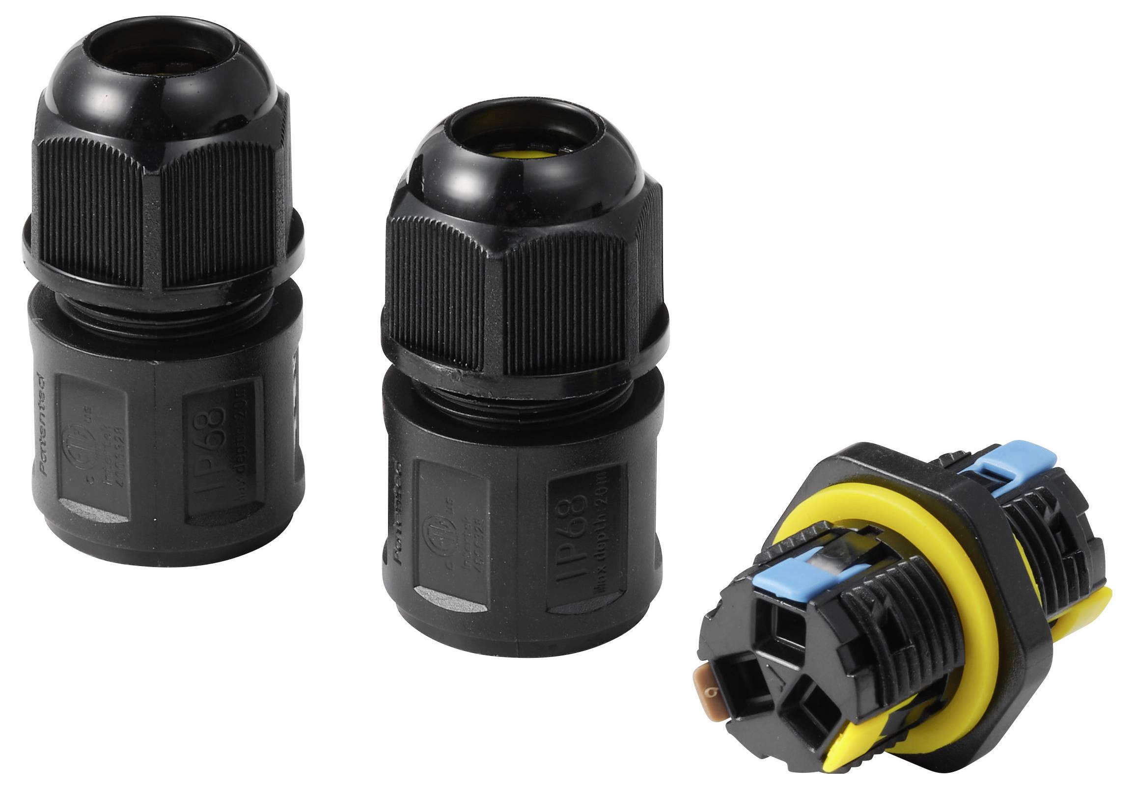 Złącze kablowe TRU COMPONENTS IP68 wodoodporne, wtykowe 3-biegunowe, 0,5-2,5 mm² TC-14745240 czarny TRU COMPONENTS Zawar-4