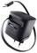 Czarna ładowarka sieciowa z portami USB-A i USB-C, załączonym kablem i składanym wtyczką jest pokazana, podkreślając jej kompaktowy design.