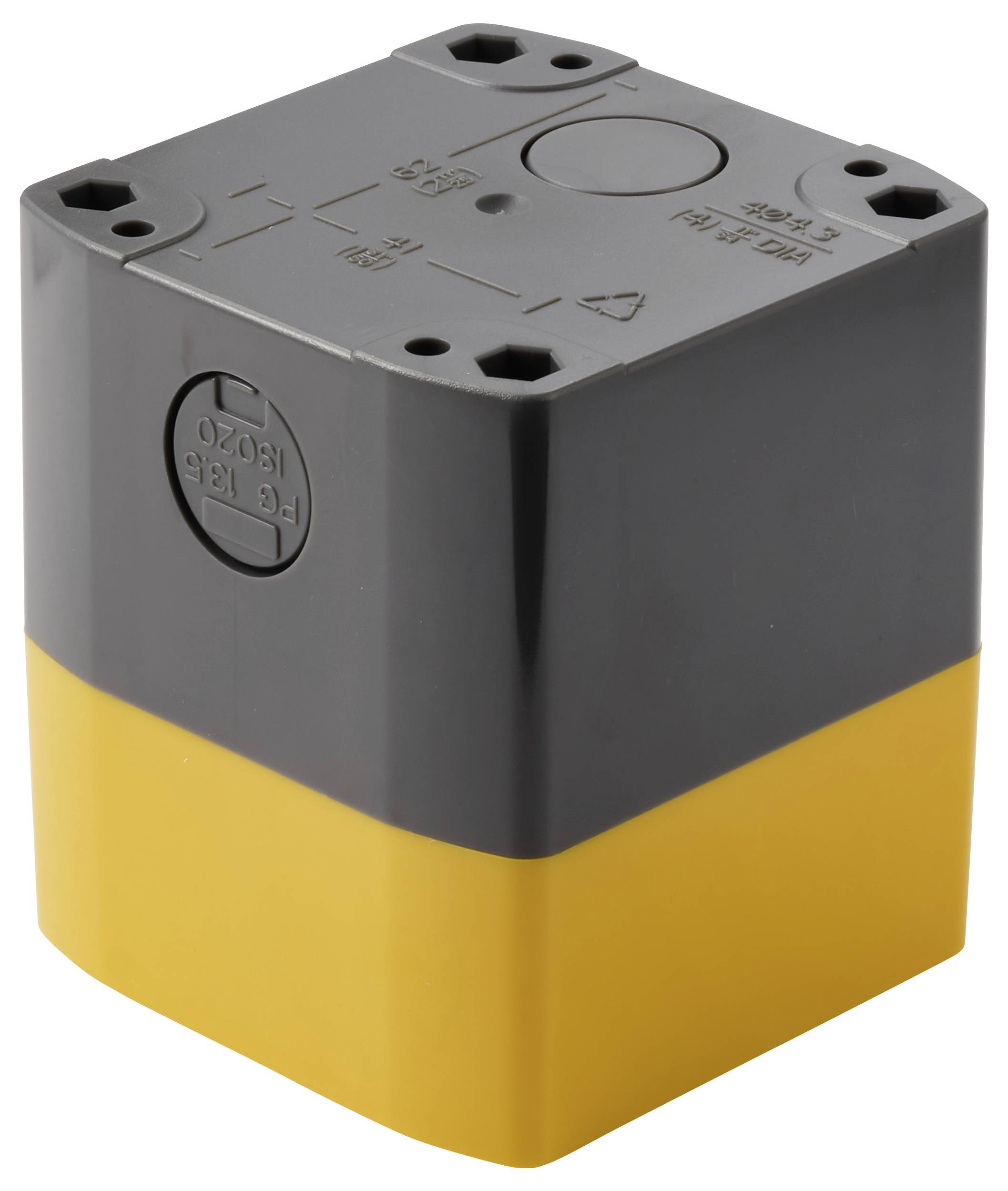 TRU COMPONENTS TC-BXB-1/22/Y TC-14807664 (Д x Ш x В) 75 x 75 x 85 мм, желтый, 1 шт.