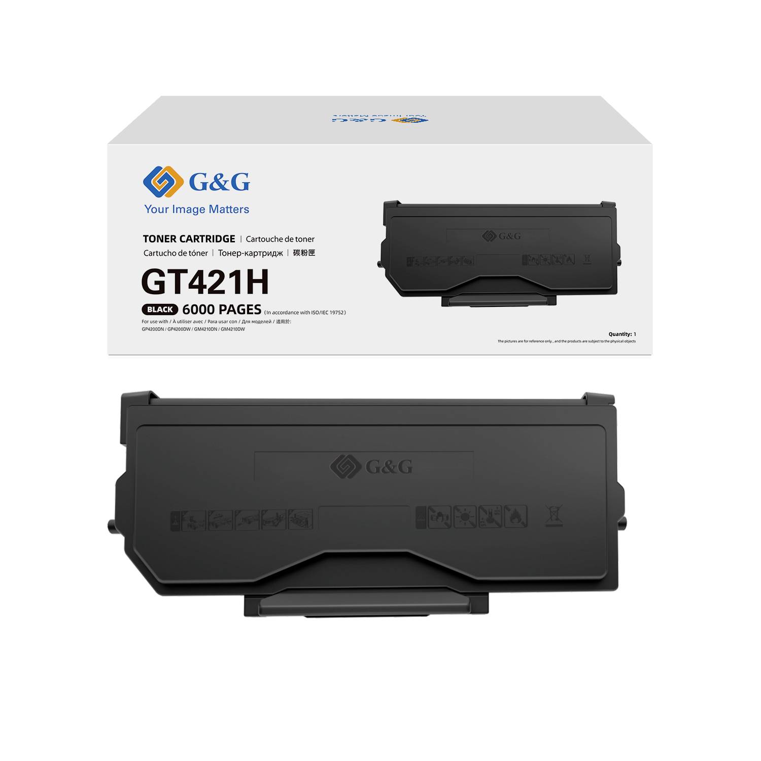 Тонер G&G чорний, 6000 сторінок, GT421H