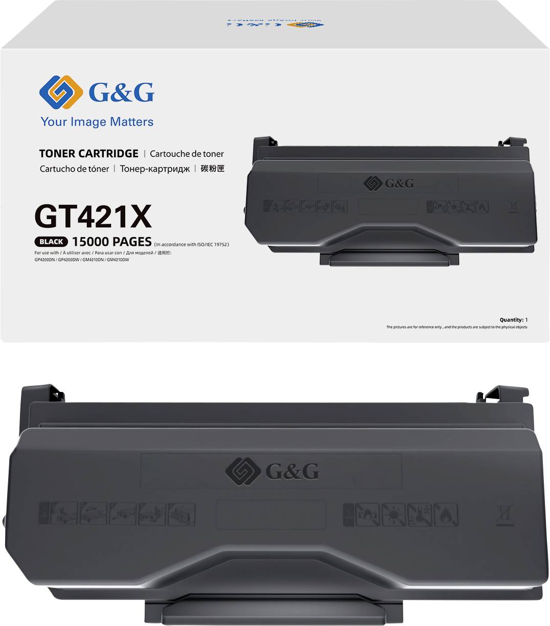 Тонер G&G чорний, 15 000 сторінок, GT421X