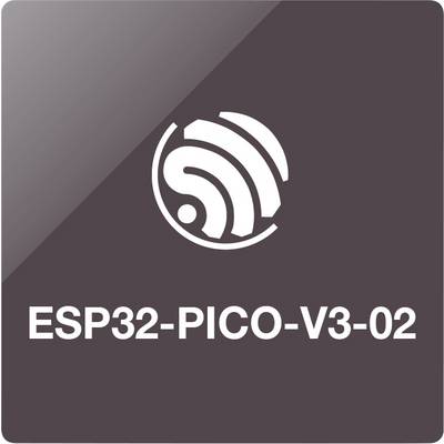 Logo „ESP32-PICO-V3-02" ze stylizowanym symbolem Wi-Fi na ciemnym tle.