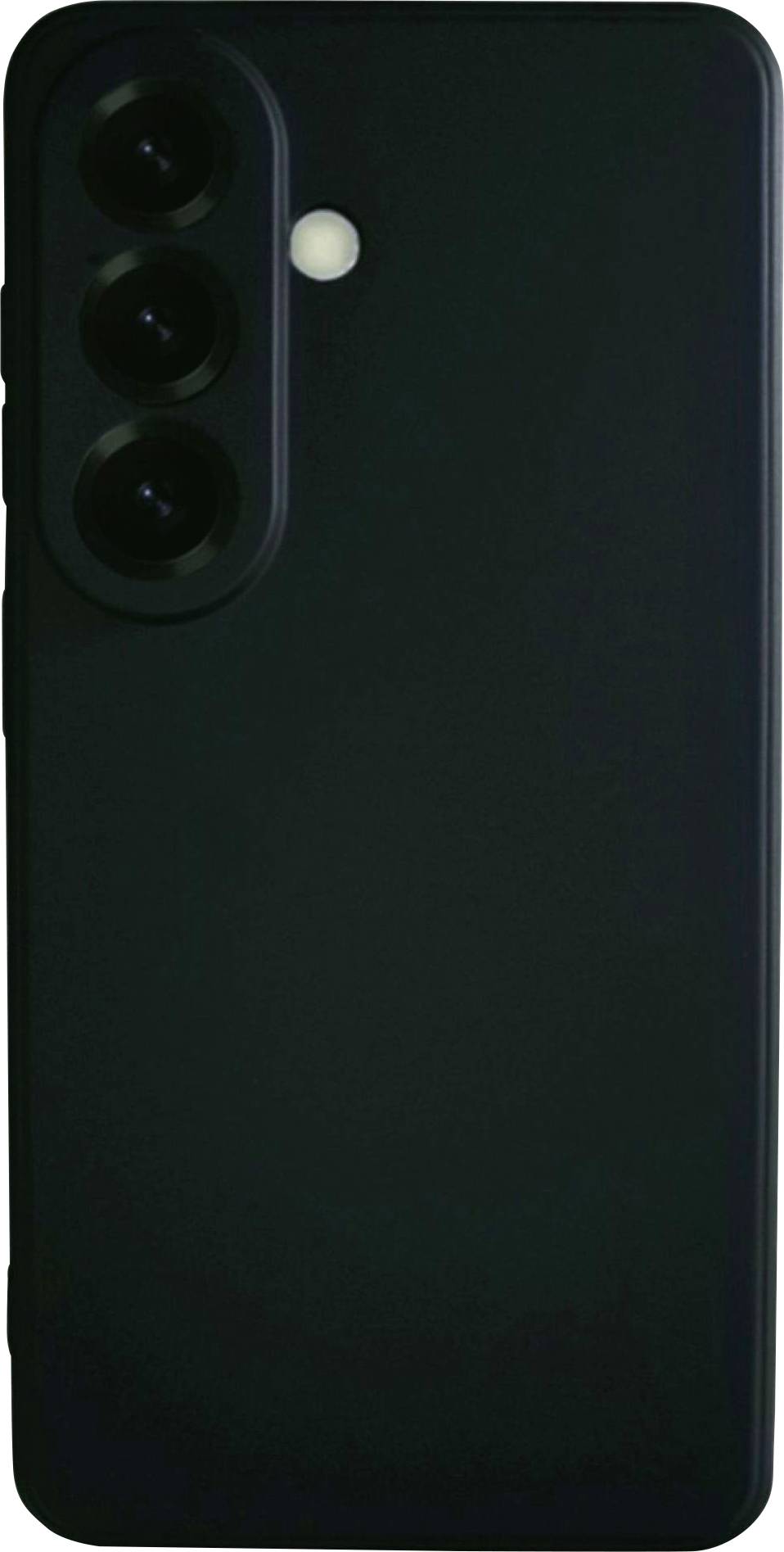 Czarna smartfon z trzema kamerami na tyle i lampą błyskową, podkreślającymi jego elegancki design i zaawansowane funkcje fotograficzne.