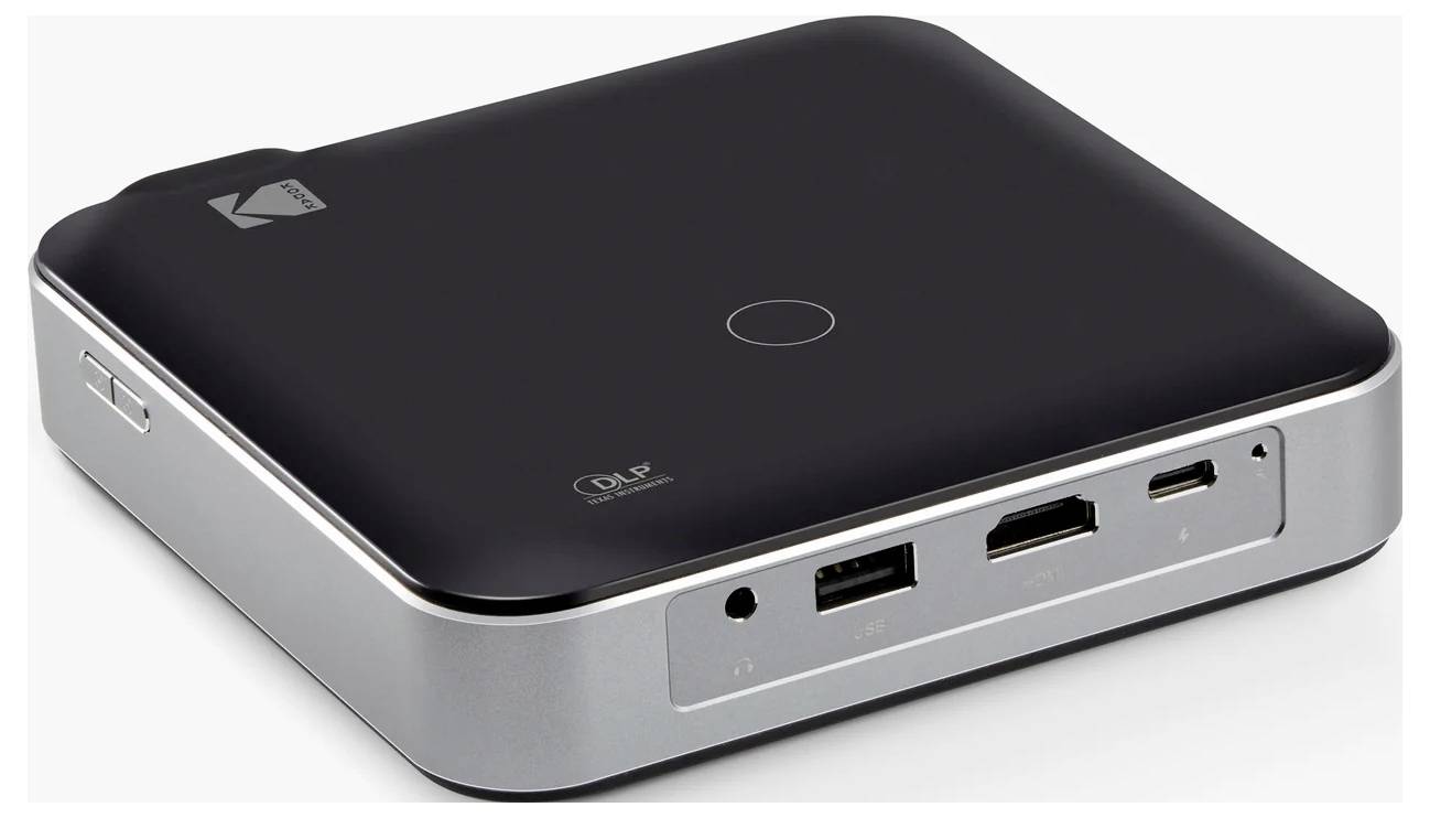 DLP-проектор Kodak RODPJS500B, 150 ANSI люмен, живлення від батареї, вбудований динамік, Full HD, автофокус