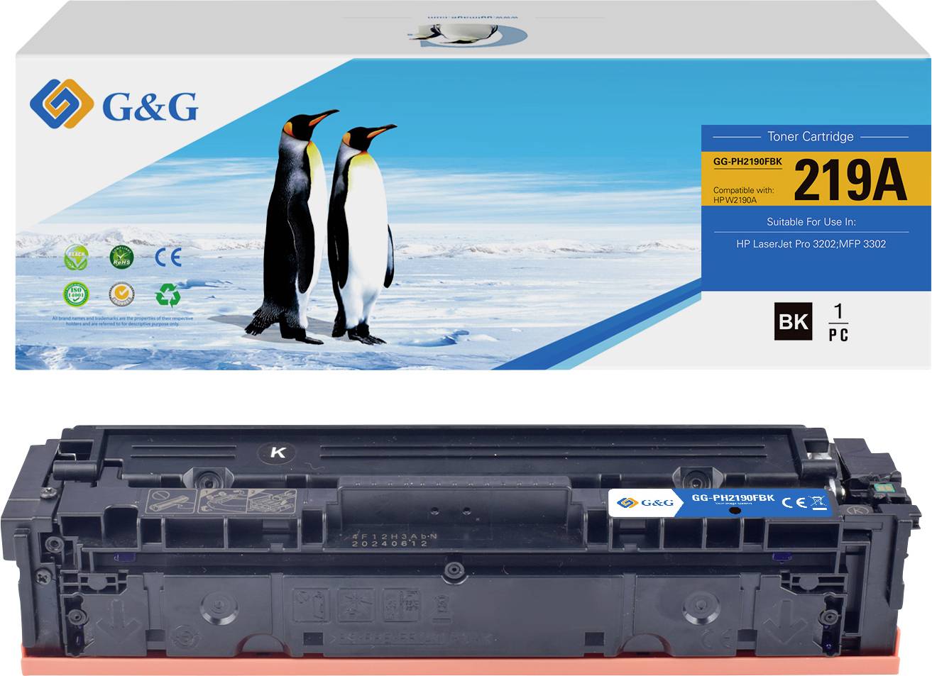 Тонер G&G чорний GG-PH2190FBK