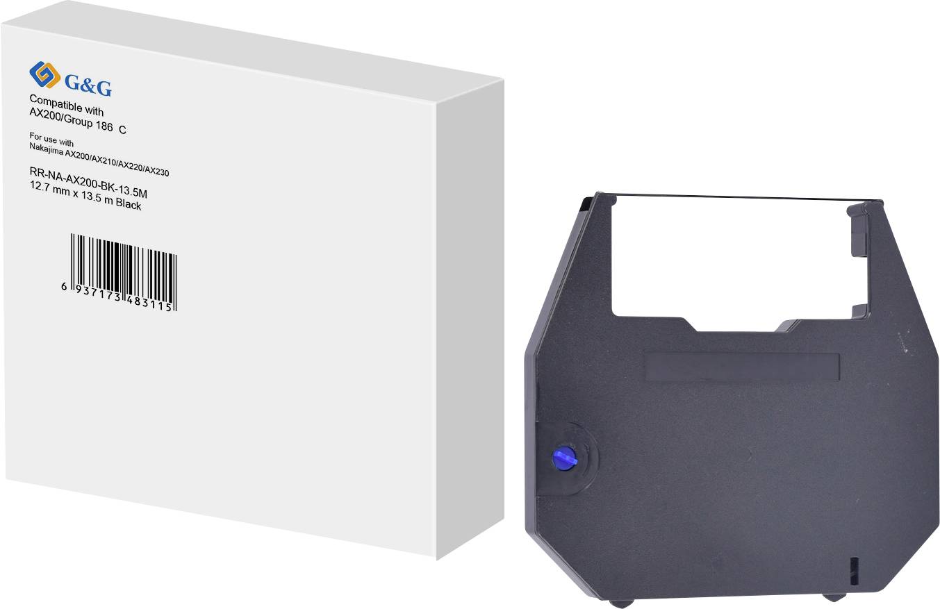 Стрічка для принтера G&G RR-NA-AX200-BK-13.5M, сумісна з: Nakajima Black, 1 шт.