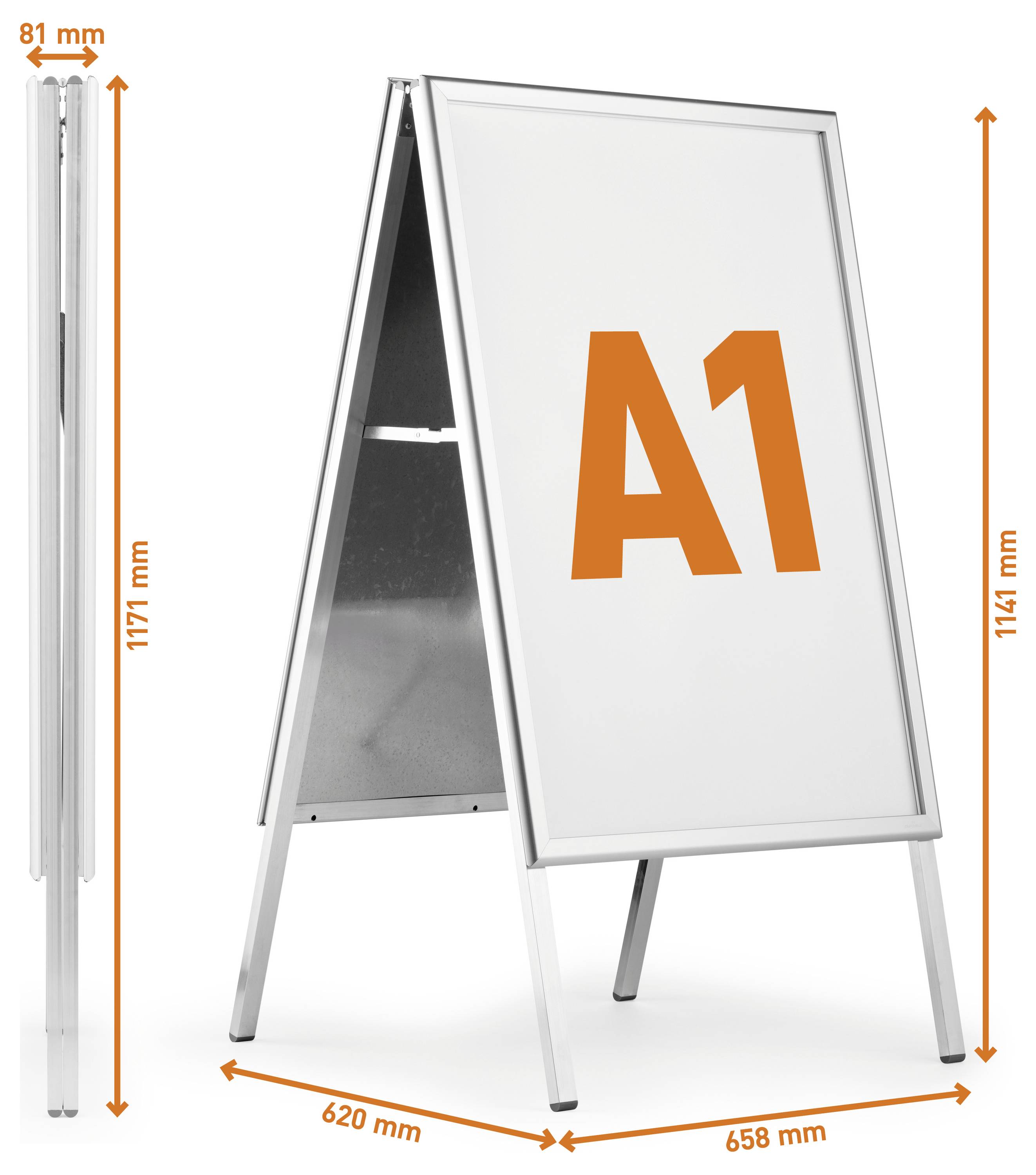 Міцна А-подібна рама DIN A1 658 мм x 1141 мм x 620 мм 1 шт.