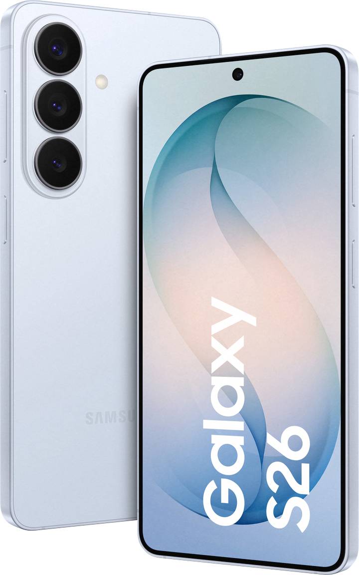 Смартфон Samsung Galaxy S26, две SIM-карты, 512 ГБ памяти, 16 см (6,3 дюйма), 50 Мп, синий.