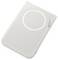 Smukłe, prostokątne białe urządzenie z okrągłym wgłębieniem na jednej stronie, prawdopodobnie do funkcji ładowania lub przyłączenia.