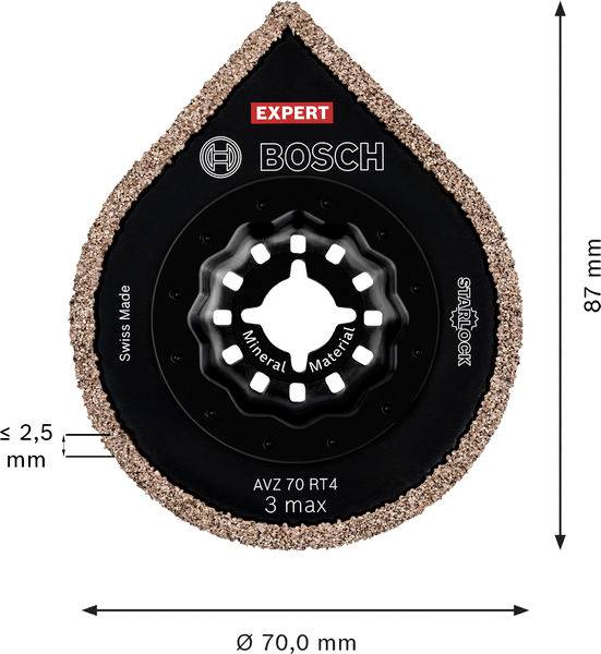 Bosch Accessories 2608902055 2608902055 karbid RIFF Brzeszczoty do pił wielofunkcyjnych 2.5 mm 70 mm 1 szt.-3