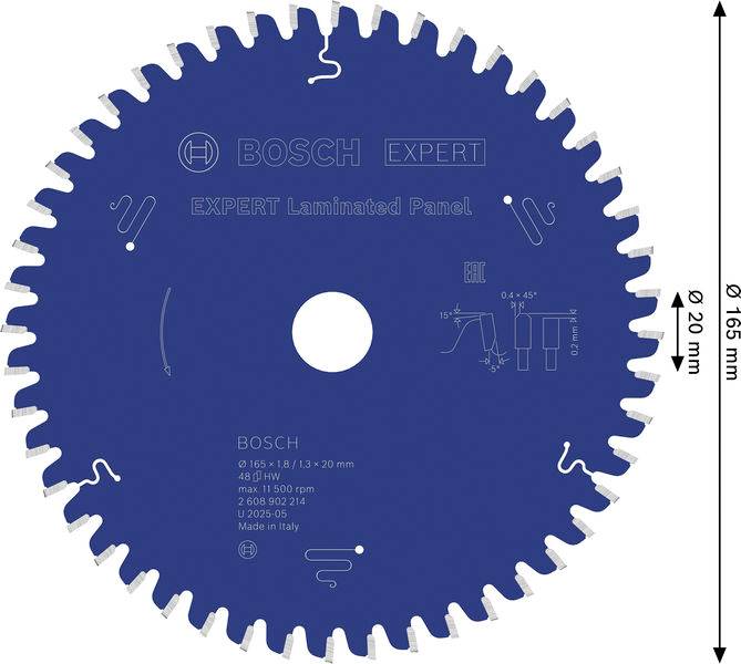 Отрезной диск Bosch Accessories 2608902214 165 x 20,0 x 1,3 мм, 1 шт.
