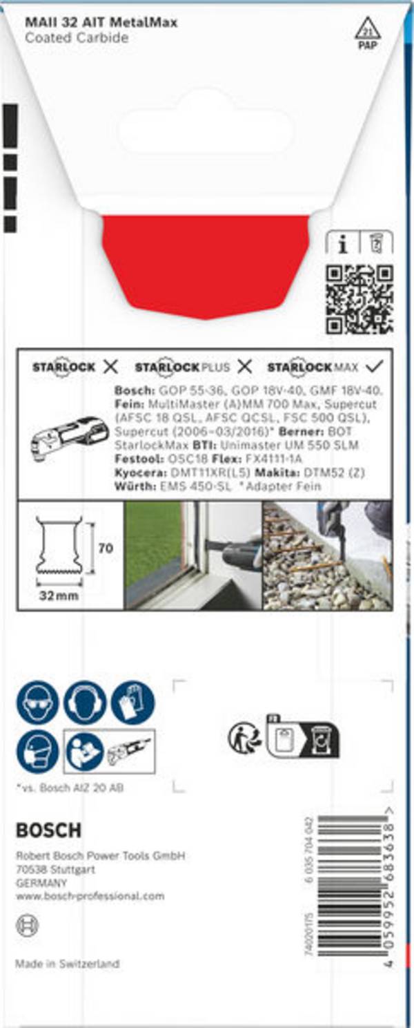 Bosch Accessories 2608902074 2608902074 karbid Brzeszczoty do pił wielofunkcyjnych  32 mm  1 szt.