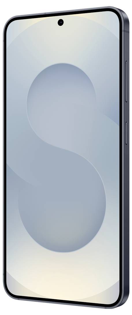 Elegancki smartfon z wyświetlaczem pełnoekranowym, cienkimi ramkami i minimalistycznym designem, widziany z kąta pokazującego przyciski na prawej stronie.
