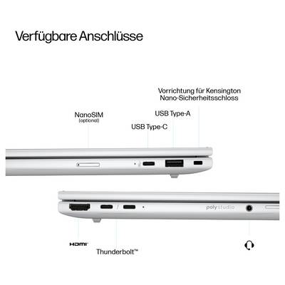 HP Notebook EliteBook 8 G1i 35.6 cm (14 cal) WUXGA Intel® Core™ Ultra 5 226V 16 GB RAM 512 GB SSD Niemiecki, QWERTZ Inte-3