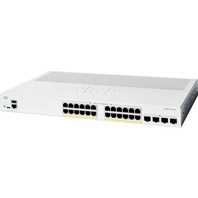 Przełącznik sieciowy firmy Cisco wyposażony w wiele portów Ethernet i dwa porty USB, zaprojektowany do zarządzania ruchem danych w środowisku sieciowym.