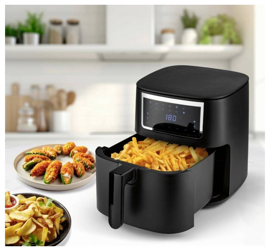 GourmetMaxx GOURMETmaxx Heißluft-Fritteuse Digital 7л 1700Вт чорний матовий/Edelstahl 6,5л 1700Вт чорний