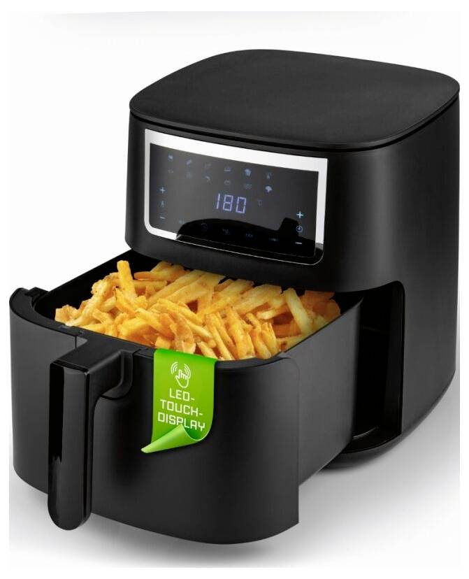 GourmetMaxx GOURMETmaxx Heißluft-Fritteuse Digital 7л 1700Вт чорний матовий/Edelstahl 6,5л 1700Вт чорний