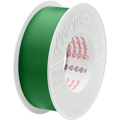 Rolka zielonej taśmy PVC, oznaczonej '25 m, 0.15 mm' i 'Coroplast', z widocznym brandingiem na wewnętrznej stronie.