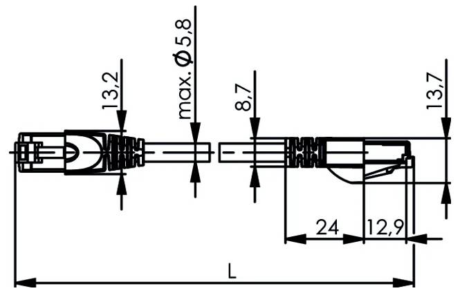 LAN-кабель Telegärtner 100009142, 1 шт., RJ45, CAT 5, SF/UTP, 15.0 м, зелений