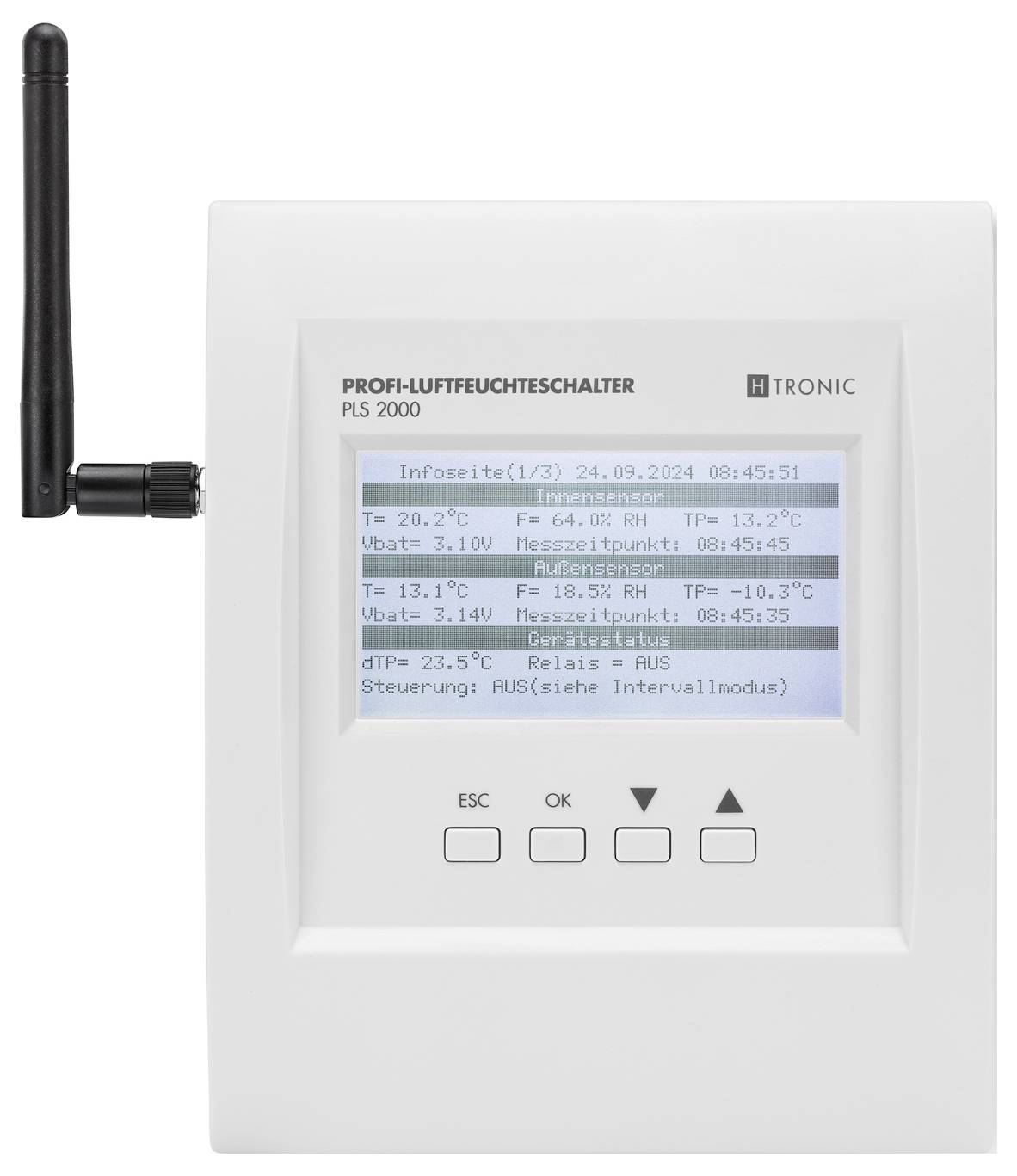 H-Tronic Гигростат 1 шт. PLS2000 Диапазон измерения: -40–125 °C (Д x Ш x В) 170 x 140 x 67 мм