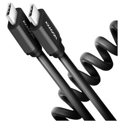 Dwa czarne kable USB-C z logo NAGONA pokazane z bliska na białym tle, jeden z przewodem zawijanym w pętlę.