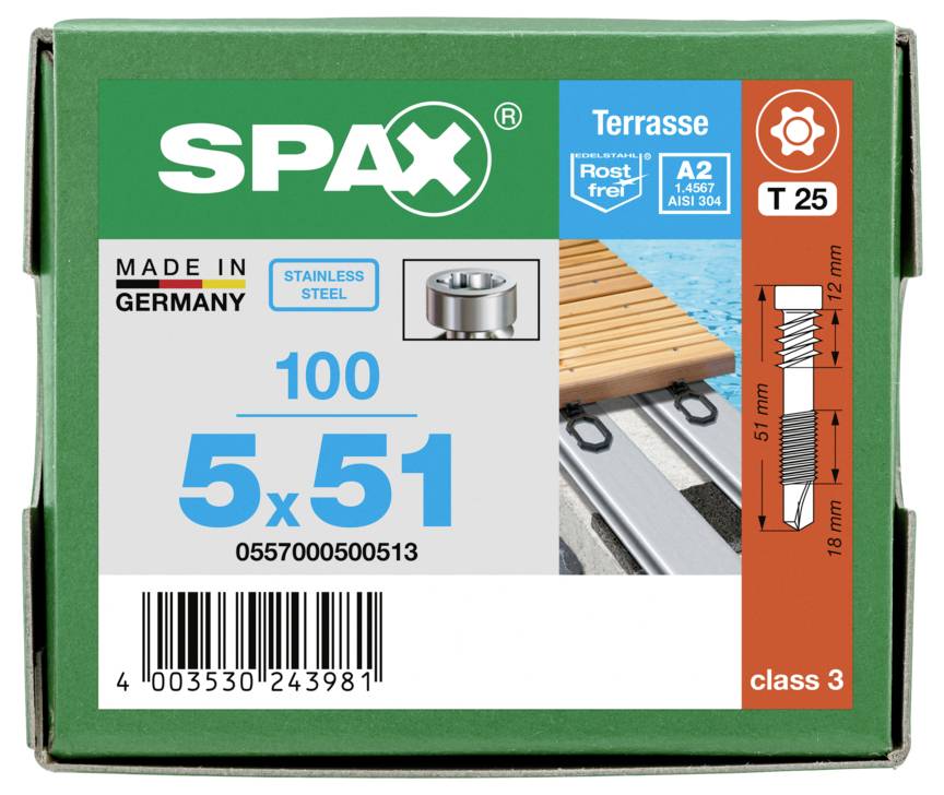 SPAX 0557000500513 Komplet śrub z łbem cylindrycznym 5 mm 51 mm T-STAR plus stal nierdzewna 100 szt.-7