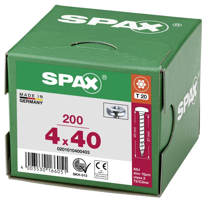 SPAX 0201010400403 Śruba z łbem okrągłym 4 mm 40 mm T-STAR plus stal 200 szt.-6
