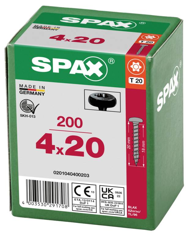 SPAX 0201040400203 Śruba z łbem okrągłym 4 mm 20 mm T-STAR plus stal 200 szt.-3