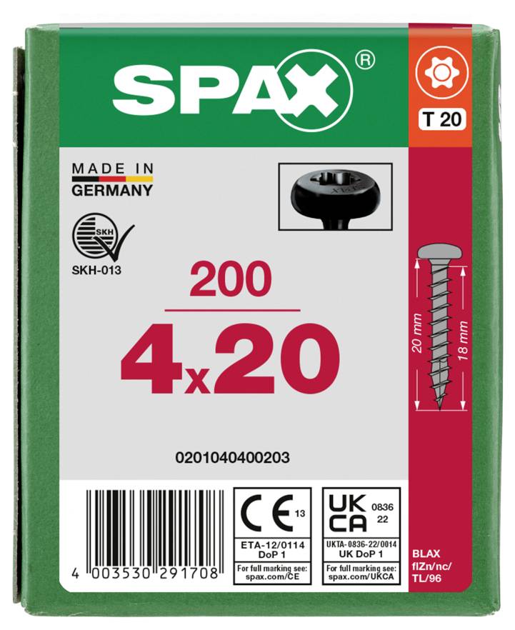 SPAX 0201040400203 Śruba z łbem okrągłym 4 mm 20 mm T-STAR plus stal 200 szt.-4