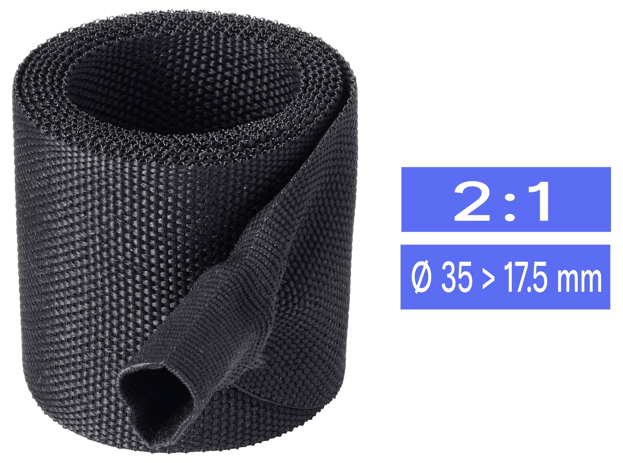 TRU COMPONENTS TC-14976096 Rurki termokurczliwe z tkaniny, 2:1, od 35 mm do 17.5 mm, 1 m