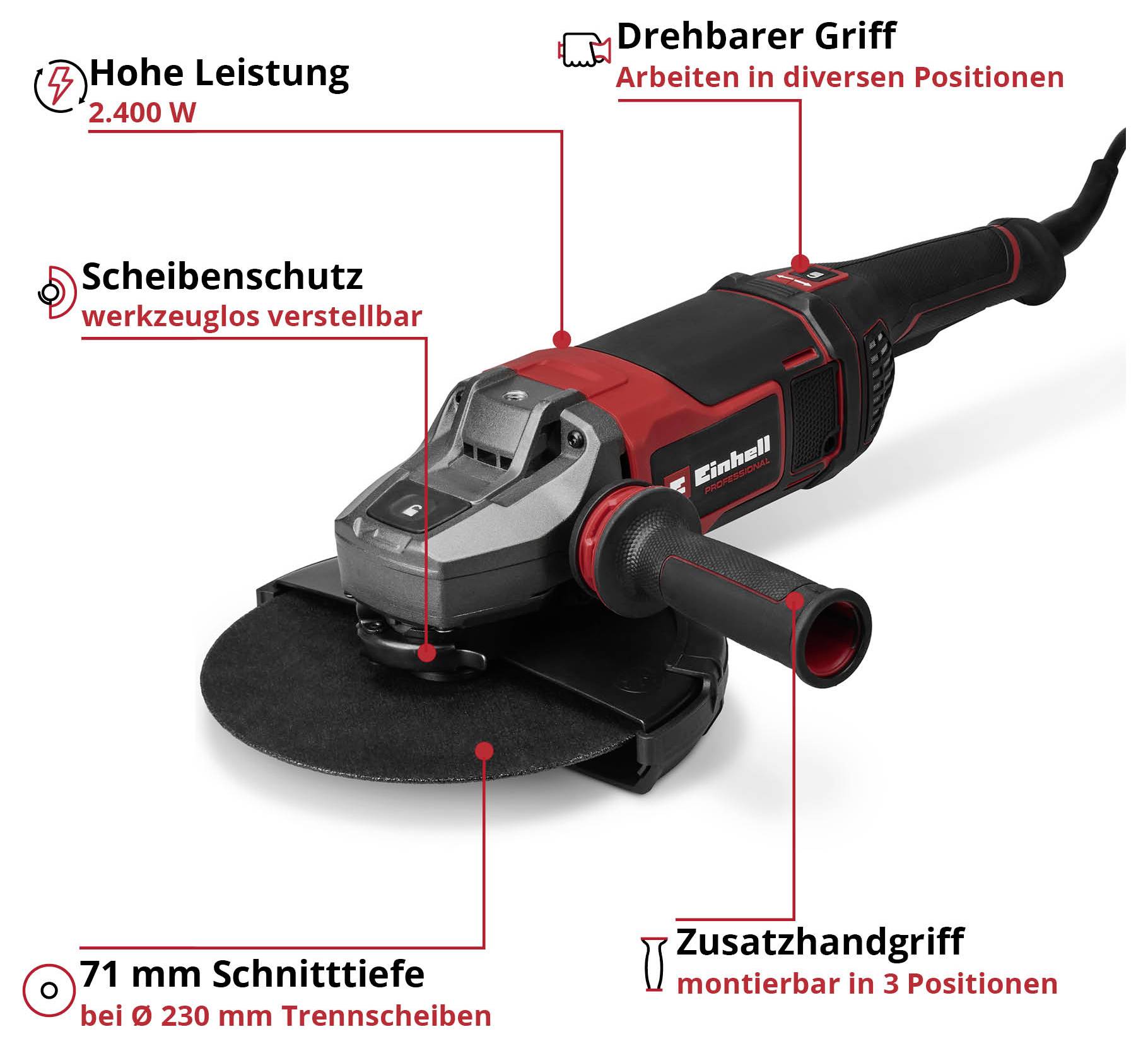 Кутова шліфувальна машина Einhell Professional TP-AG 230/2400 4430895 2400 Вт