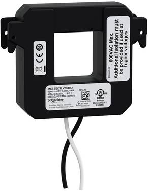 Schneider Electric METSECTLV2040U METSECTLV2040U Przekładnik prądowy do konwersji kabli Prąd pierwotny 400 A  Przepust przewodnika (wys. x szer.):36 x 36 mm   1 szt.