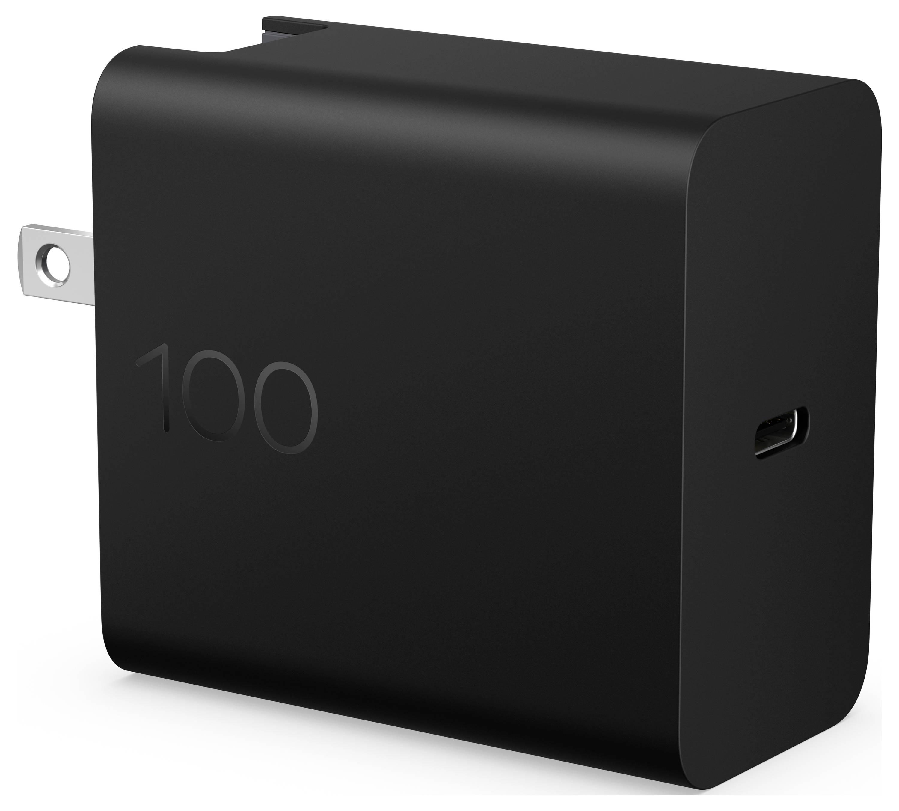 Czarny zasilacz 100W ze składanymi wtyczkami i portem USB-C