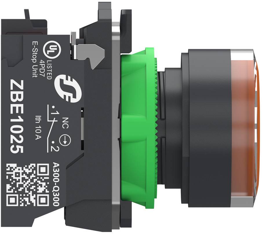 Schneider Electric XB5AW35B55 Podświetlany przycisk Harmony XB5, plastikowy, 22 mm, pomarańczowy, bez oznaczeń, LED, kop-5