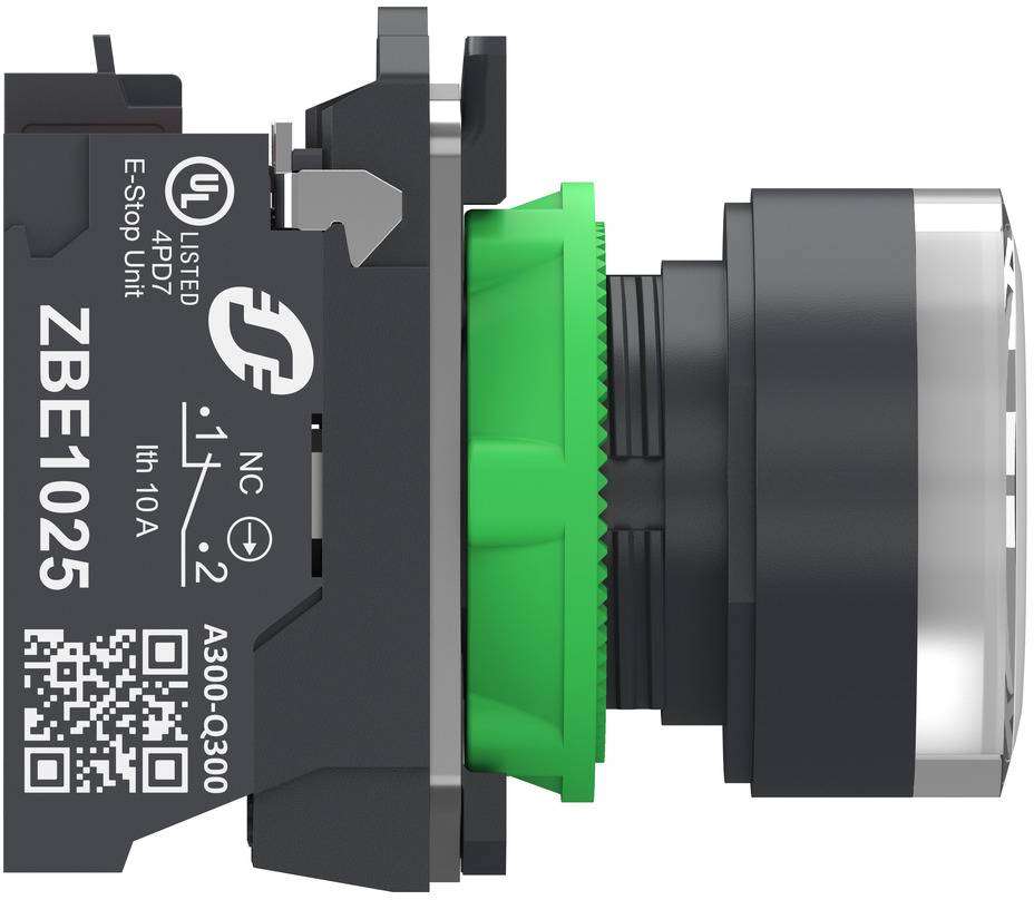 Schneider Electric XB5AW31B55 Podświetlany przycisk Harmony XB5, plastikowy, 22 mm, biały, bez etykiety, LED, kopułka gł-6