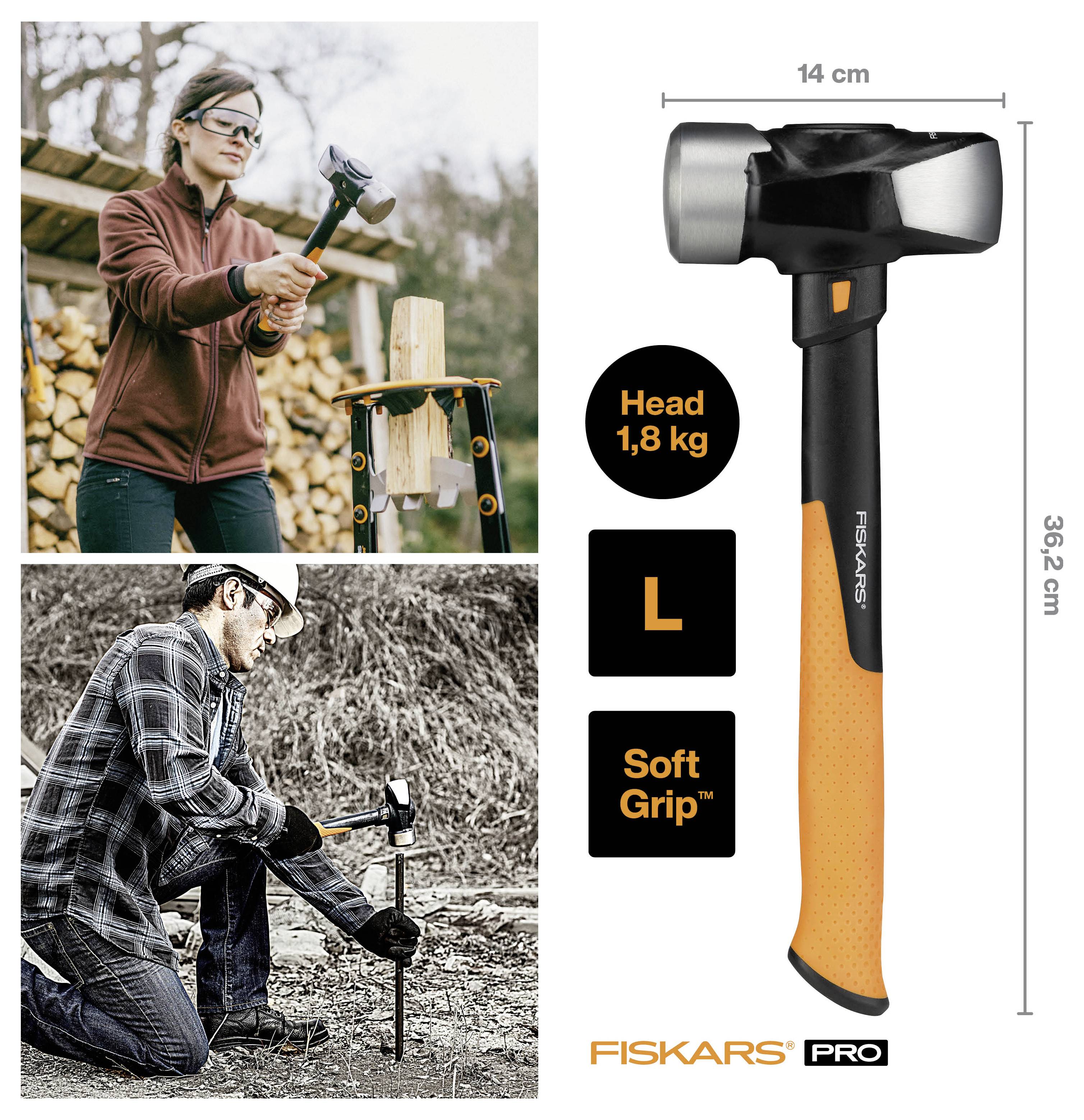 Двусторонний молоток Fiskars IsoCore™ 1020218, 2,18 кг, 362 мм, 1 шт.