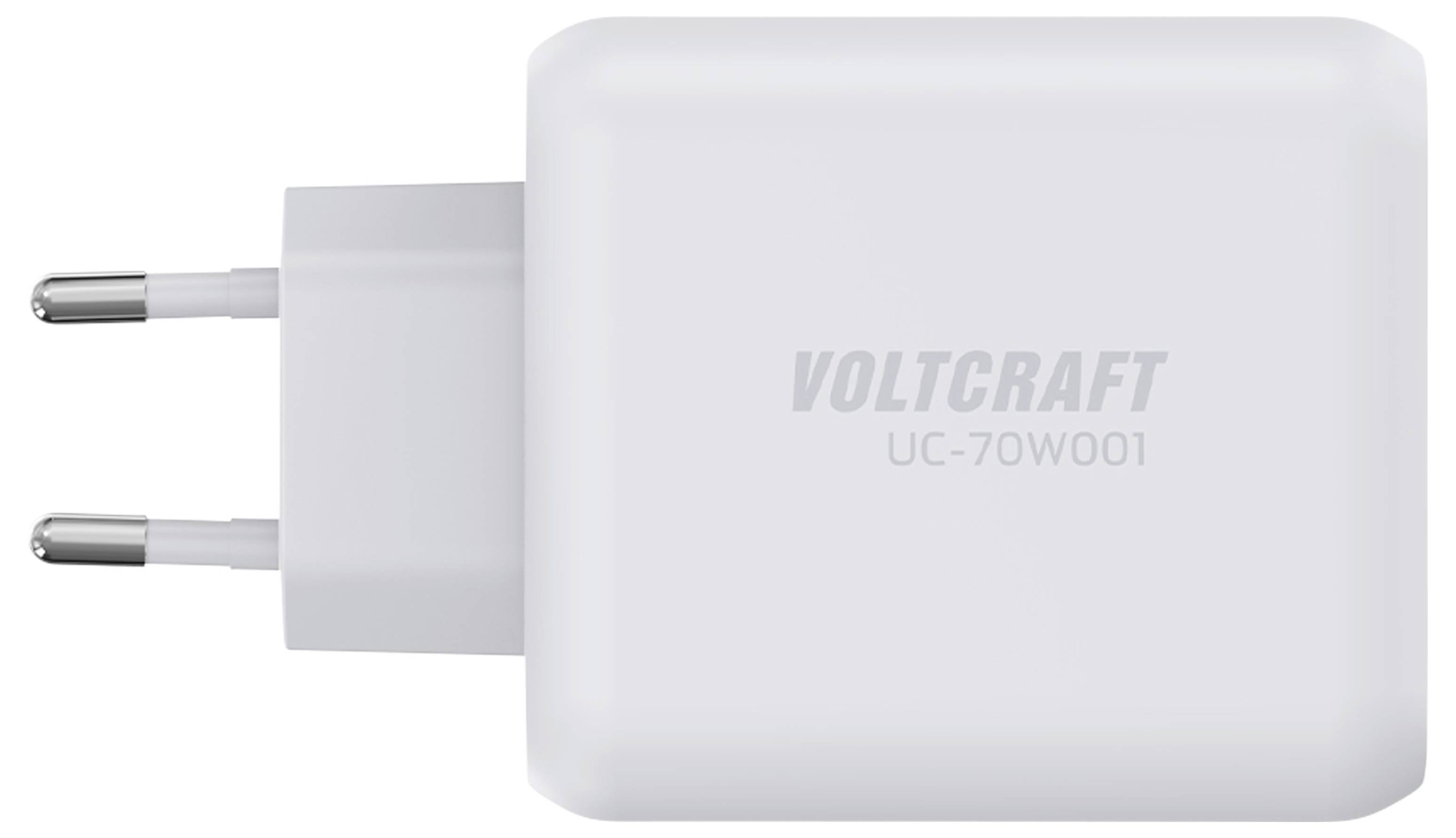 Зарядное устройство VOLTCRAFT UC-70W001 USB 70 Вт, 1x USB-A, 2x USB-C® для быстрой зарядки, USB PD 3.2, GaN White House.