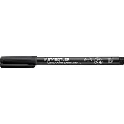 Czarny marker permanentny Staedtler Lumocolor z widoczną nasadką i brandingiem