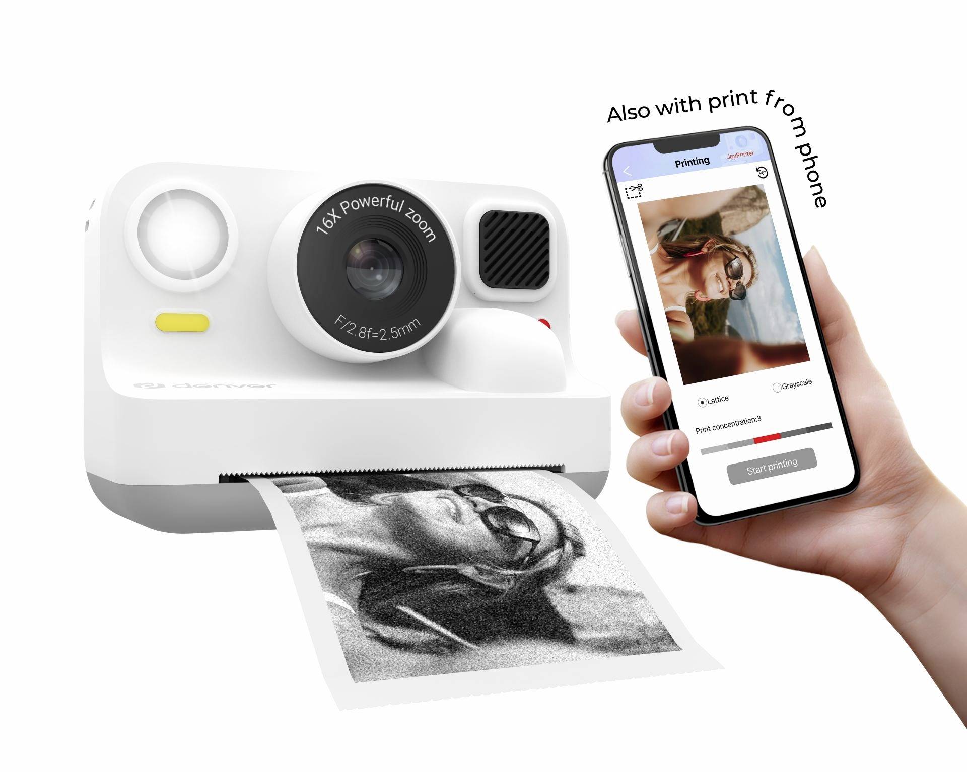 Денвер Денвер KPC-1374BT Белый фотоаппарат Polaroid