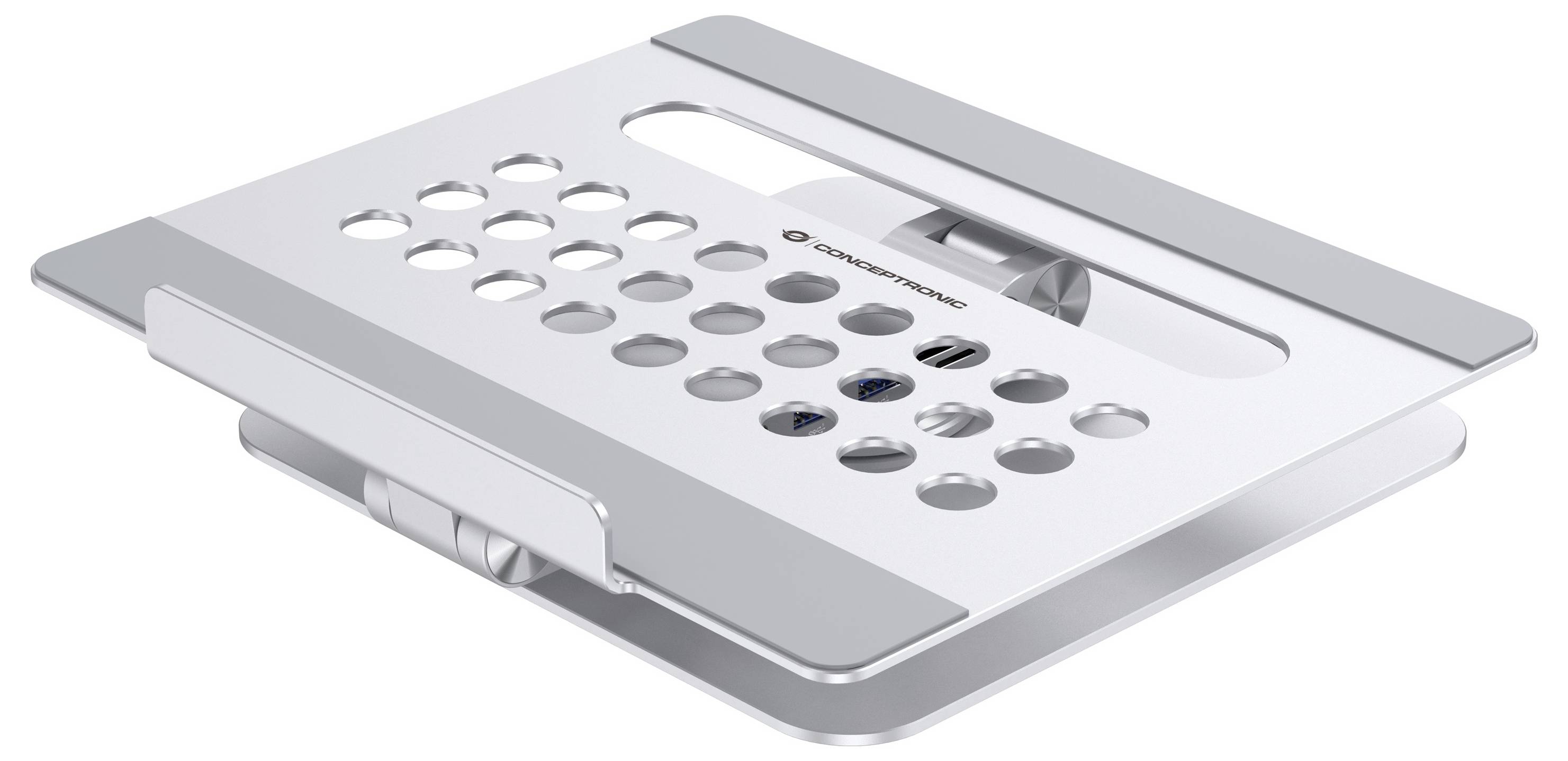 Podstawka pod notebooka Conceptronic DONN27G Laptop Stand with 7-in-1 USB 3.2 regulacja wysokości, obrotowy, funkcja hub-3