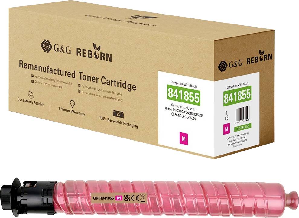 Сумісний тонер G&G Ricoh 841855 пурпуровий, 22500 сторінок GR-R841855