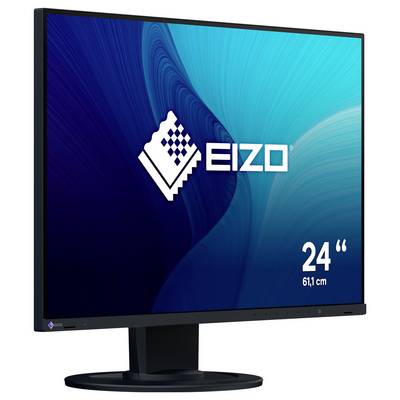 Monitor komputerowy EIZO 24 cali z niebieskim ekranem graficznym i podstawką, pokazany jako obraz produktu.