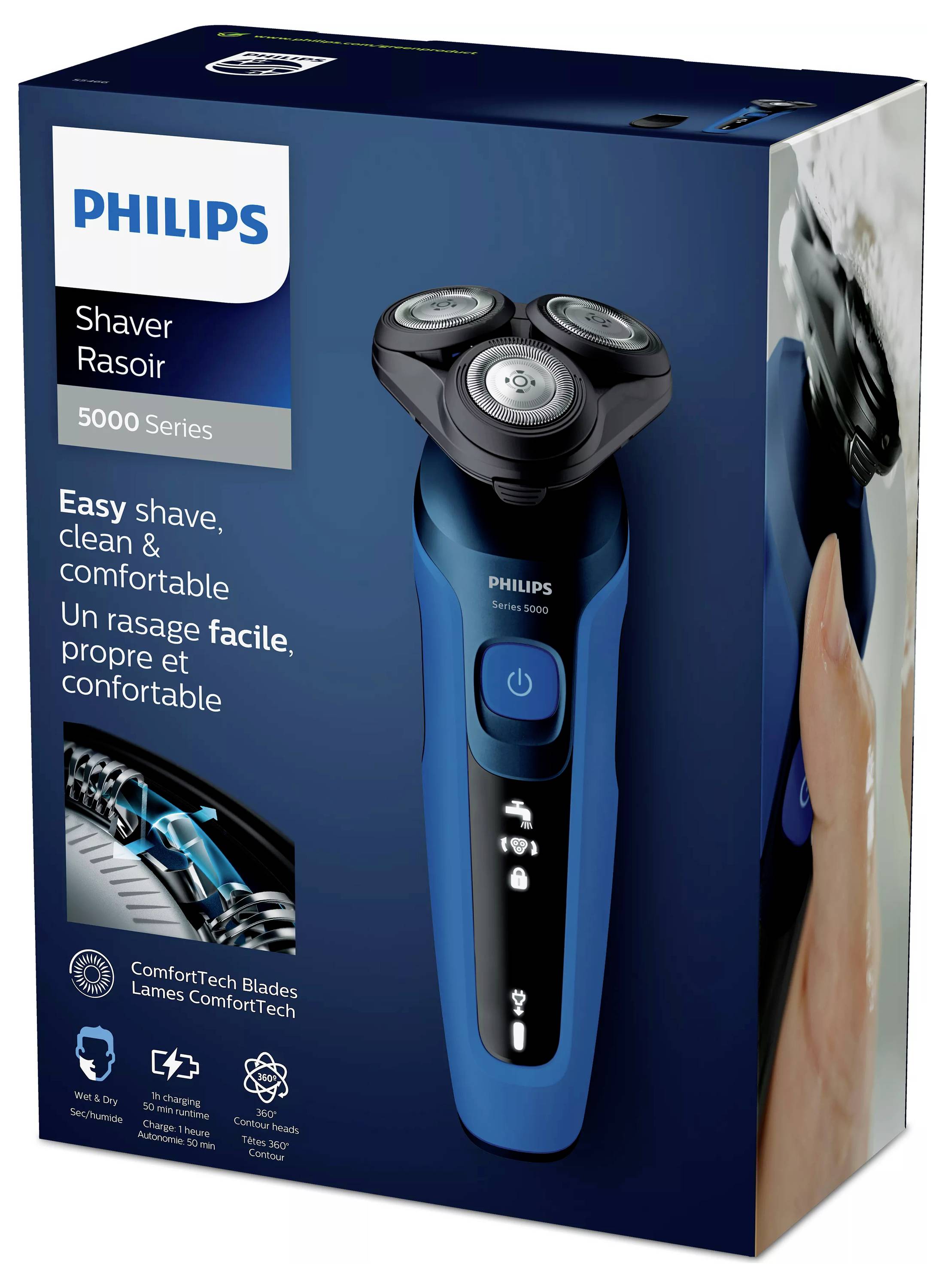 Бритва Philips S5466/17, мийна, темно-синя (матова)