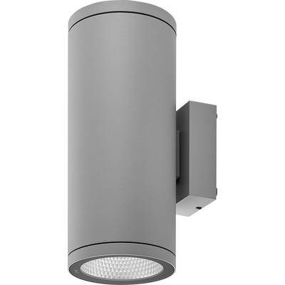 Szara cylindryczna lampa ścienna z teksturowaną soczewką na dole