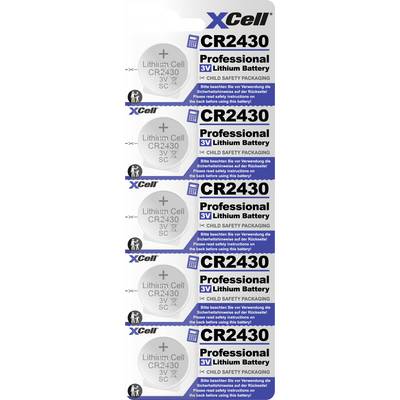 Ogniwo guzikowe CR 2430 XCell 3 V 5 szt. 290 litowe-0